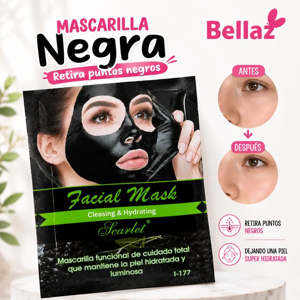 Mascarilla carbon puntos negros sachet SCA