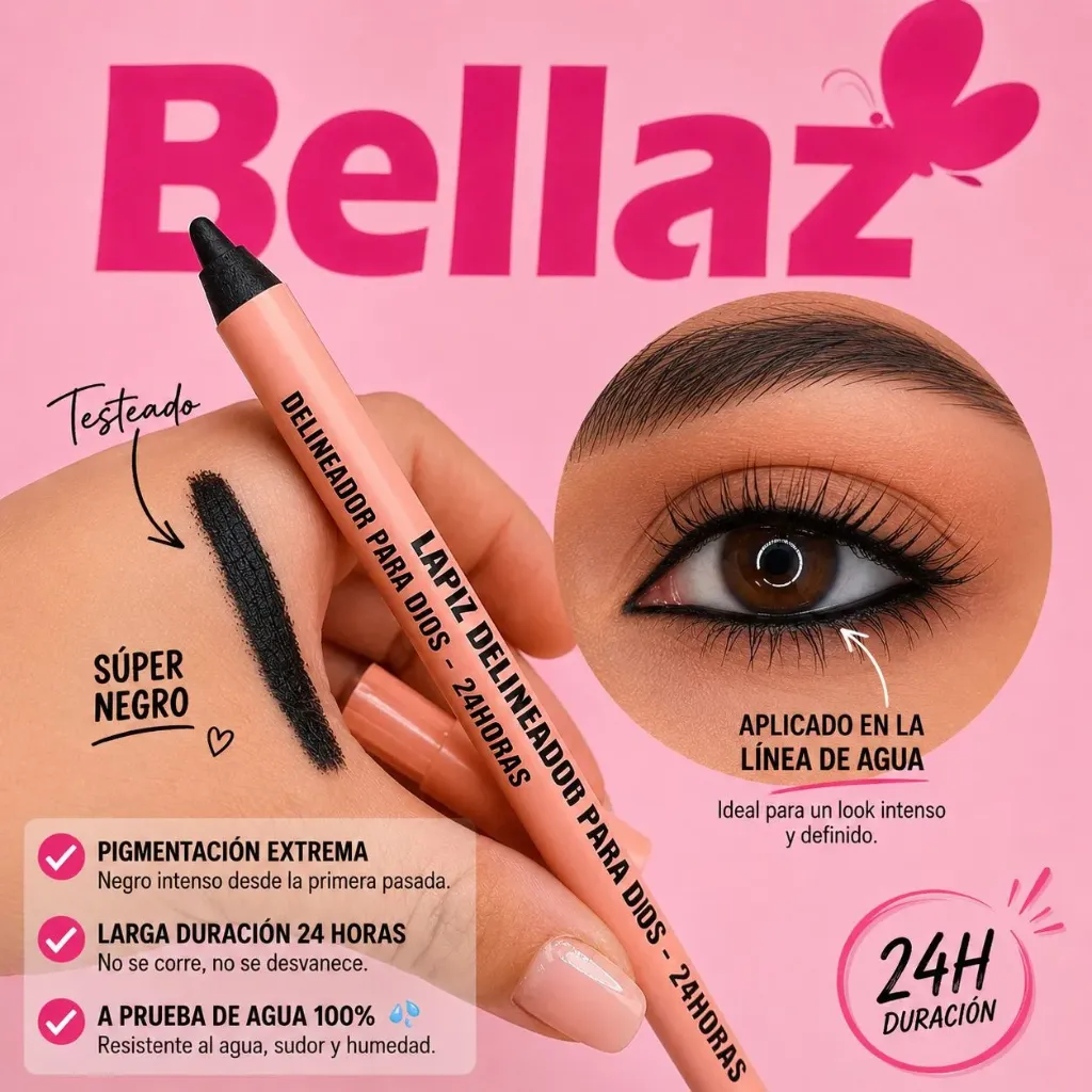Lapiz de Ojos Negro Chica Llamita - ITALIA #212