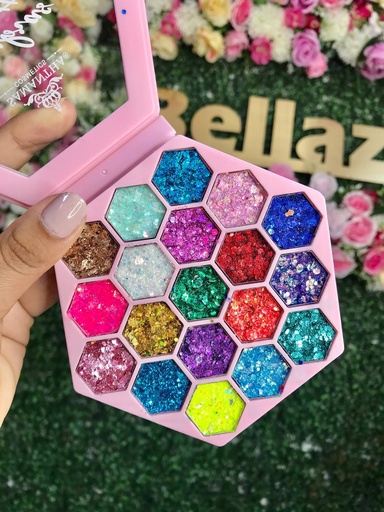 Paleta glitter exágono - Samantha